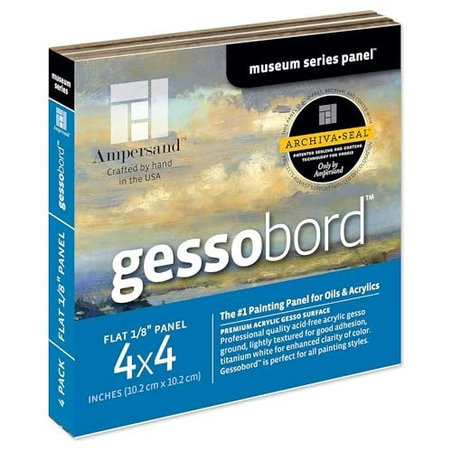 Ampersand 4x4-inch 1/8-inch Flat Gessobord 4-Pack: $13.63 Ampersand 4x4-inch 1/8-inch Flat Gessobord 4-Pack: $13.63