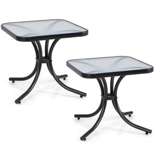 Giantex 2-Pack Square Tempered Glass Outdoor Side Table: $64.99 Giantex 2-Pack Square Tempered Glass Outdoor Side Table: $64.99