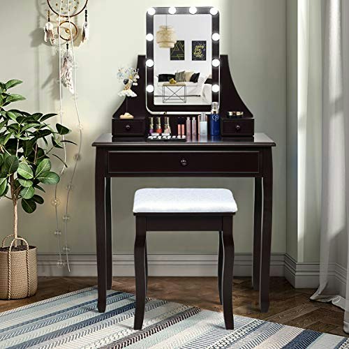 Charmaid Vanity Set with Lighted Mirror and Stool: $147.99 Charmaid Vanity Set with Lighted Mirror and Stool: $147.99