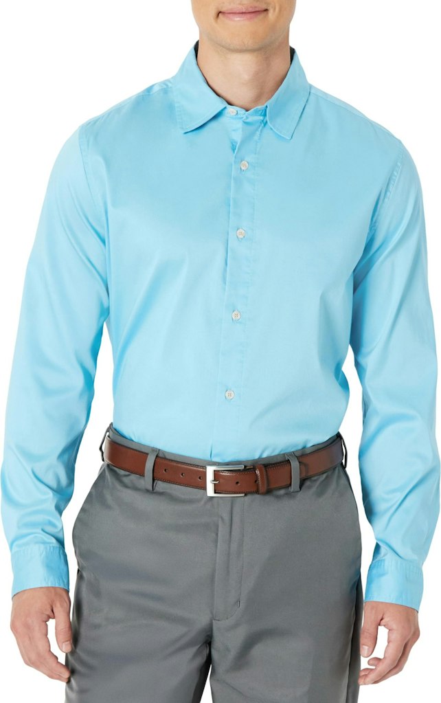 Amazon Essentials Men's Regular Fit Stretch Dress Shirt (L only): $4.76