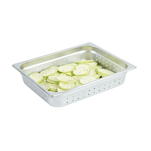 Restaurantware Half-Size Perforated Stainless Steel Steam Table Pan 2-1/2-Inch Deep: $13.46 Restaurantware Half-Size Perforated Stainless Steel Steam Table Pan 2-1/2-Inch Deep: $13.46