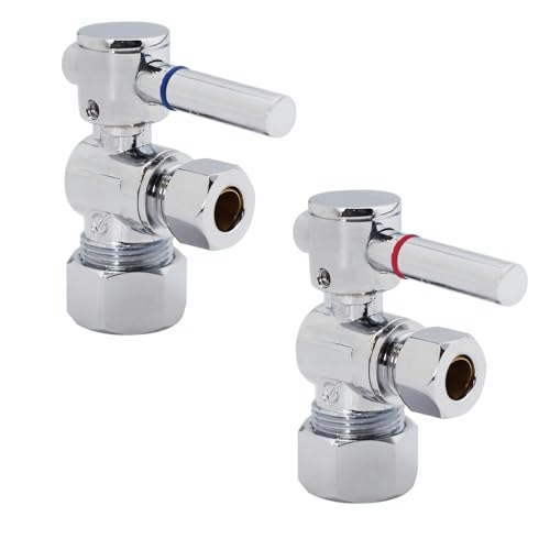 Westbrass 1/4-Turn Lever Handle Angle Stop Valve 2-Pack: $41.93
