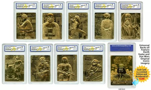 Star Wars Set of 9 23KT Gold Cards Graded Mint (Darth Vader Edition) for $90 + free shipping