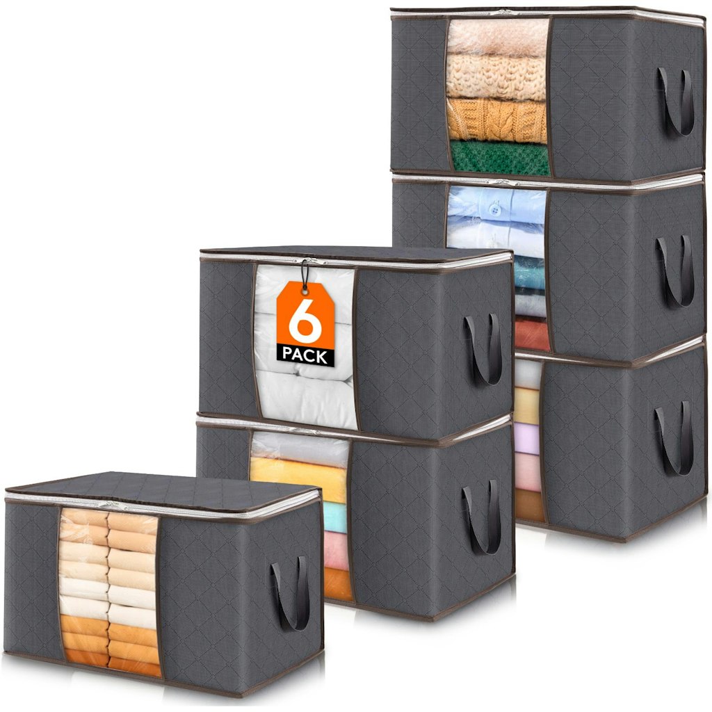 Lifewit Foldable Clothes Storage Bins 6-Pack: $16