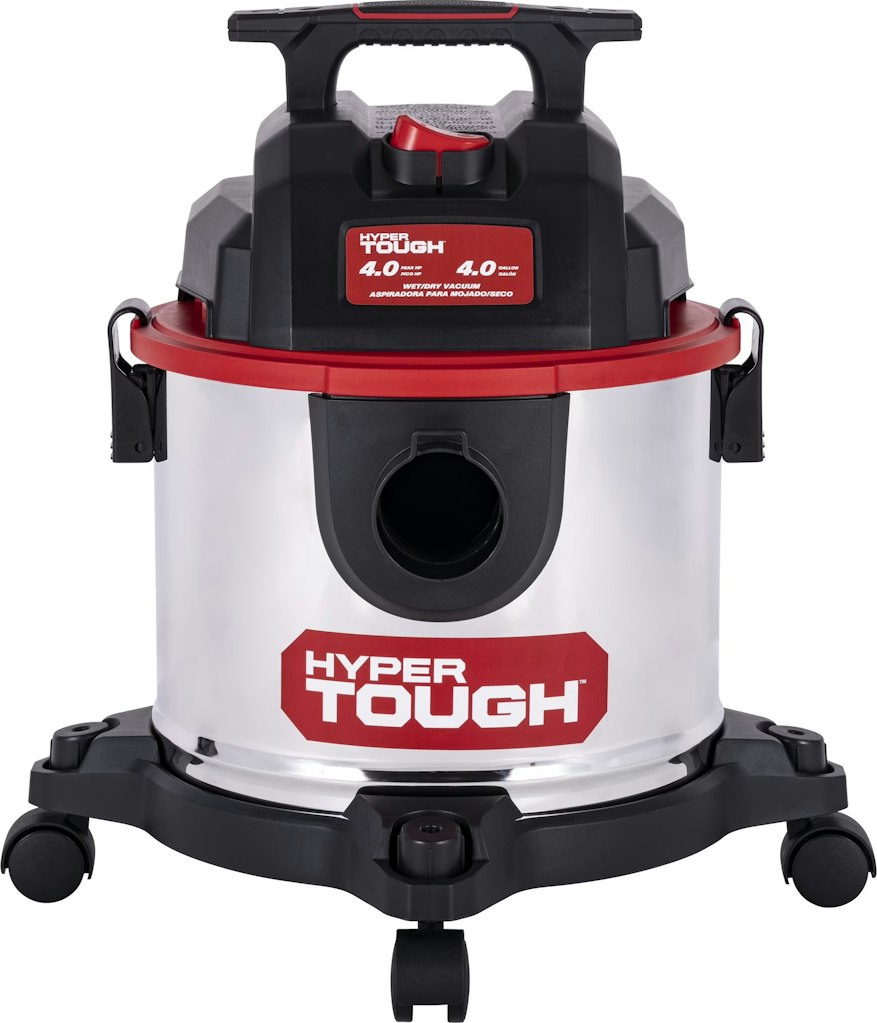 Hyper Tough 4-Gallon Stainless Steel Wet / Dry Vacuum: $37