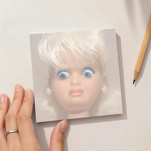 Disgusted Doll Face Memo Pad for $2 + free shipping w/ $25