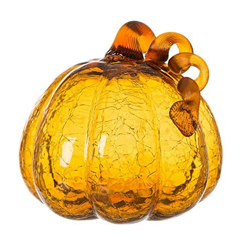 Glitzhome 6.69-inch Hand Blown Crackle Glass Pumpkin Decor: $28 Glitzhome 6.69-inch Hand Blown Crackle Glass Pumpkin Decor: $28