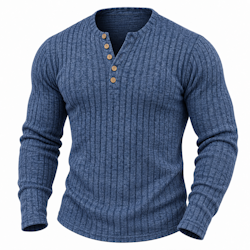 Classic Ribbed Fleece Henley Shirt for 2 for $14 + $18 shipping