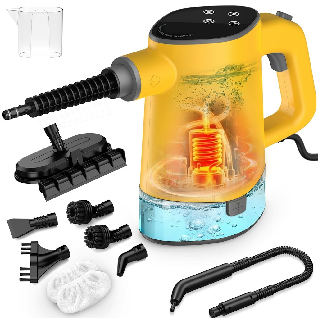 Handheld Steam Cleaner w/ 11-Piece Kit: $40