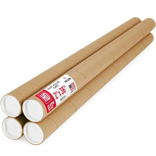Paclord 2" x 36" Heavy-Duty Reinforced Cardboard Mailing Tube 4-Pack: $35.95