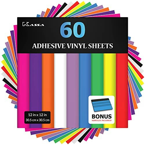 Kassa 12" x 12" Permanent Vinyl Sheets 60-Pack: $18.76 Kassa 12" x 12" Permanent Vinyl Sheets 60-Pack: $18.76