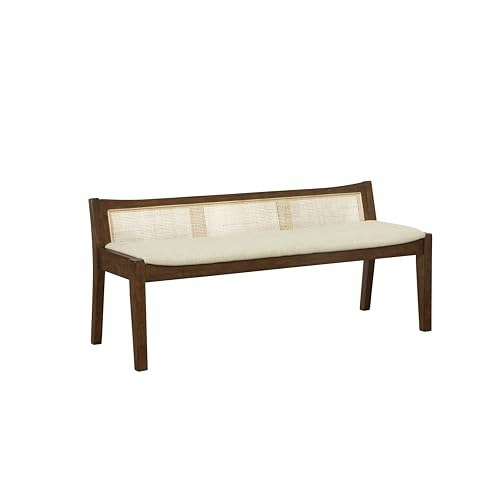 Powell Kasi Rattan Cane Low Back Accent Bench: $209.31