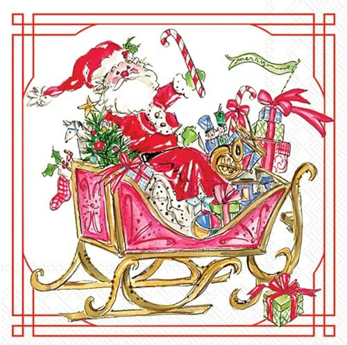 IHR Rosanne Beck Christmas Santa Sleigh Paper Napkins 20-Count: $6.25 IHR Rosanne Beck Christmas Santa Sleigh Paper Napkins 20-Count: $6.25