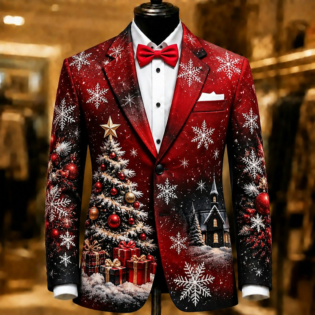 Men's Christmas Tree Graphic Blazer Jackets: $29 Men's Christmas Tree Graphic Blazer Jackets: $29