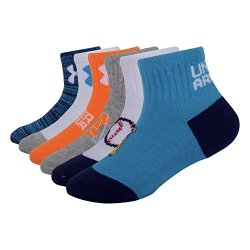 Under Armour Boys' Essential Quarter Socks 6-Pack: $11.97