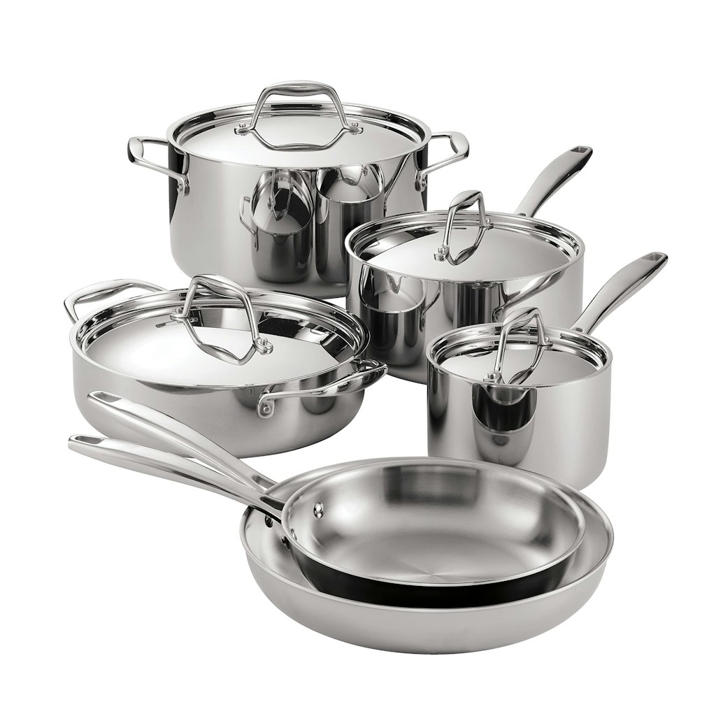 Tramontina Signature Tri-Ply Clad Stainless Steel 10-Piece Pots & Pans Set: $272