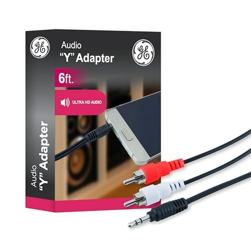 GE 6-Foot 3.5mm Male to RCA Male Audio Y-Adapter Cable: $5.61 GE 6-Foot 3.5mm Male to RCA Male Audio Y-Adapter Cable: $5.61
