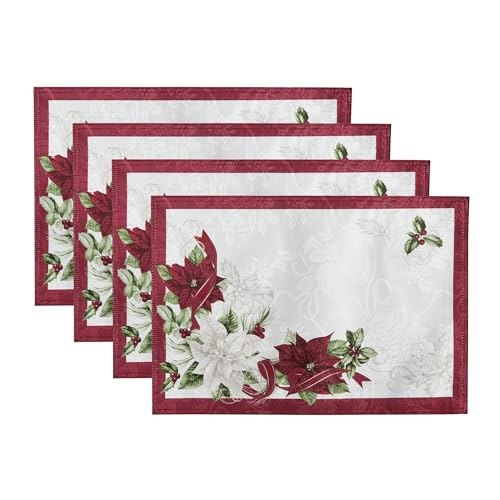 Threadmade 13" x 19" Clarette Poinsettia Fabric Placemats 4-Pack: $19.25 Threadmade 13" x 19" Clarette Poinsettia Fabric Placemats 4-Pack: $19.25