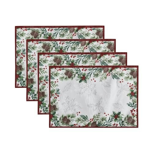 Threadmade Holly Berry Flourish Holiday Fabric Placemat 4-Pack: $19.25 Threadmade Holly Berry Flourish Holiday Fabric Placemat 4-Pack: $19.25