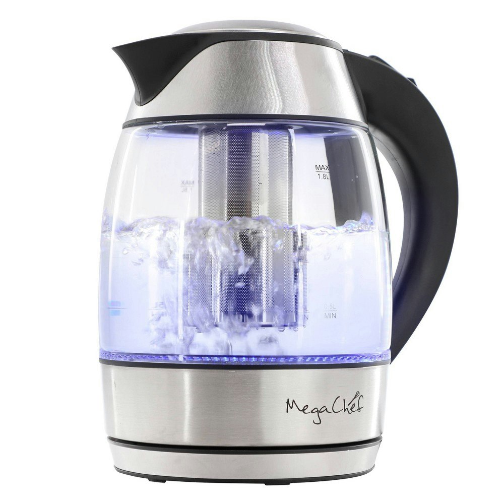 MegaChef 1.8-Liter Glass and Stainless Steel Electric Tea Kettle: $22.99 MegaChef 1.8-Liter Glass and Stainless Steel Electric Tea Kettle: $22.99