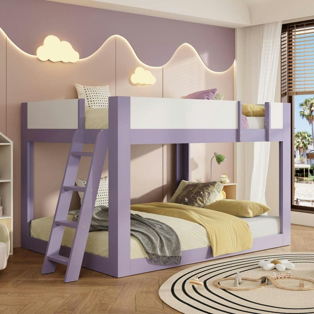 Purple Queen-Over-Queen Wood Bunk Bed: $374.09 Purple Queen-Over-Queen Wood Bunk Bed: $374.09