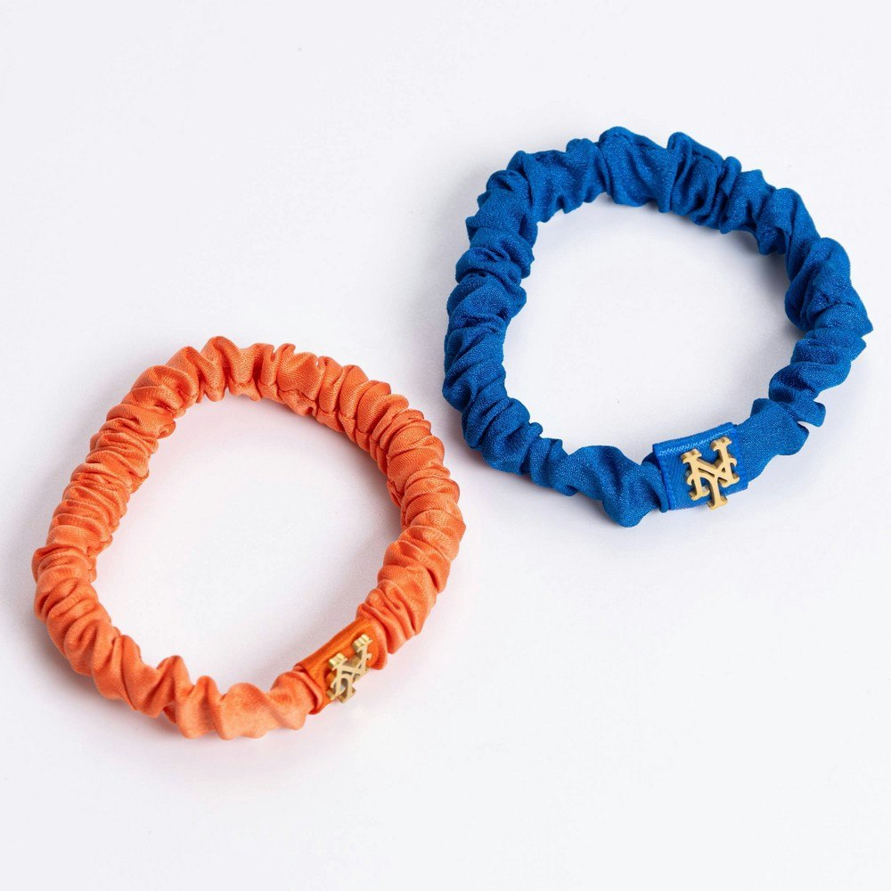 Bijoux Sport by Luv Aj New York Mets Mini Silk Scrunchie 2-Pack: $16