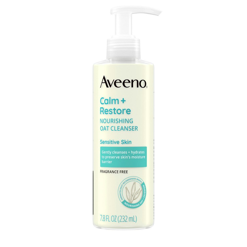 Aveeno Calm + Restore Oat & Feverfew Face Cleanser 7.8-oz.: $9.99 Aveeno Calm + Restore Oat & Feverfew Face Cleanser 7.8-oz.: $9.99