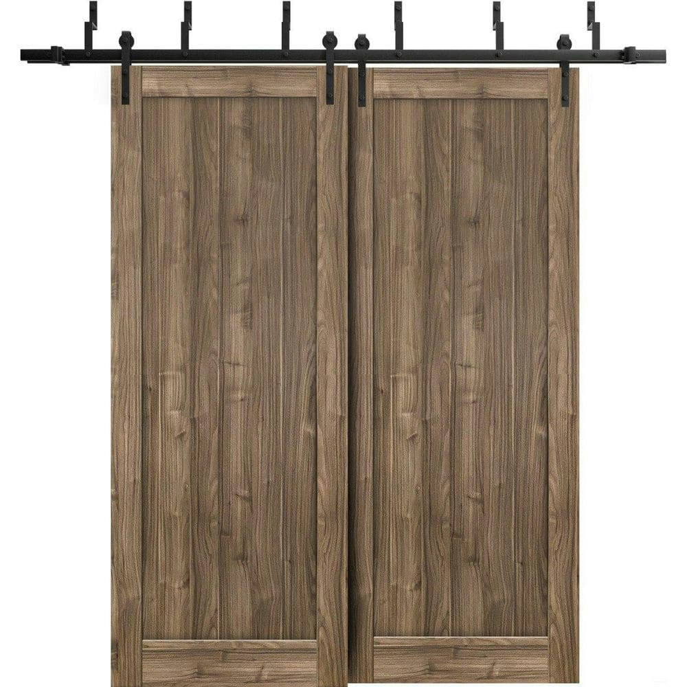 72" x 84" 2-Panel Walnut Solid MDF Sliding Barn Door with Hardware Kit: $1,248 72" x 84" 2-Panel Walnut Solid MDF Sliding Barn Door with Hardware Kit: $1,248