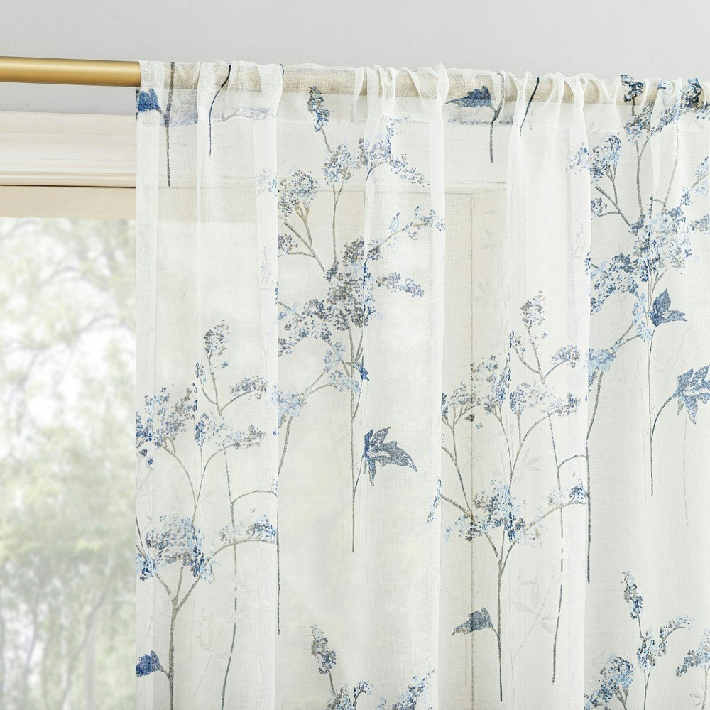 No. 918 Margot 50"x63" Botanical Print Sheer Rod Pocket Curtain Panel: $19.59 No. 918 Margot 50"x63" Botanical Print Sheer Rod Pocket Curtain Panel: $19.59
