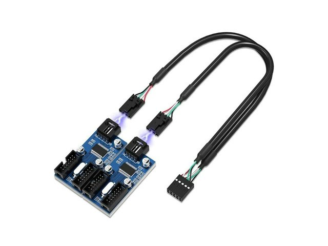 9-Pin Motherboard USB Header 1-to-4 Splitter Hub: $20.66