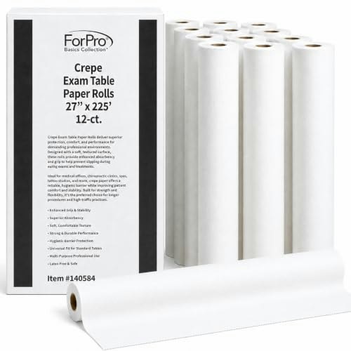 ForPro Basics 27" x 225' Crepe Exam Table Paper 12-Pack: $70.85 ForPro Basics 27" x 225' Crepe Exam Table Paper 12-Pack: $70.85