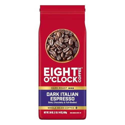 Eight O'Clock Dark Italian Espresso Whole Bean Coffee 30-oz.: $20.24 Eight O'Clock Dark Italian Espresso Whole Bean Coffee 30-oz.: $20.24