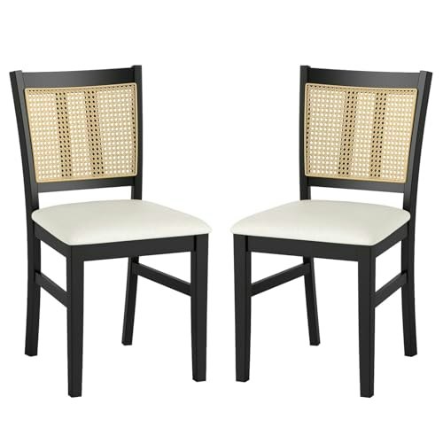 Giantex Rattan Upholstered Dining Chairs 2-Pack: $109.99