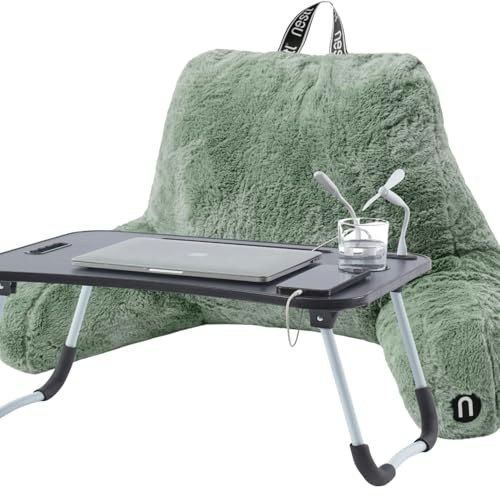 Nestl Faux Fur Reading Pillow with Laptop Lap Desk: $53.99 Nestl Faux Fur Reading Pillow with Laptop Lap Desk: $53.99