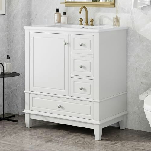 30-Inch Bathroom Vanity with Ceramic Sink: $273.86 30-Inch Bathroom Vanity with Ceramic Sink: $273.86