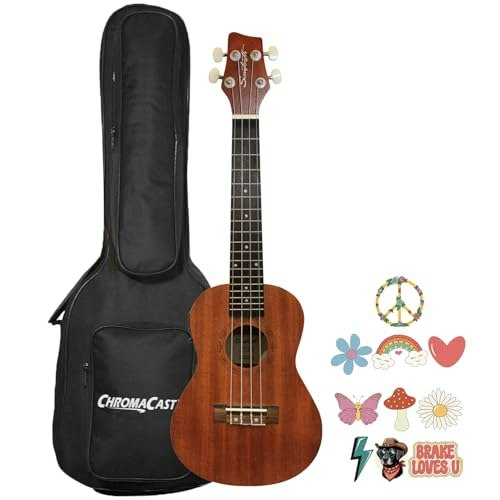 Sawtooth Mahogany Concert Electric Ukulele with Gig Bag: $73.59