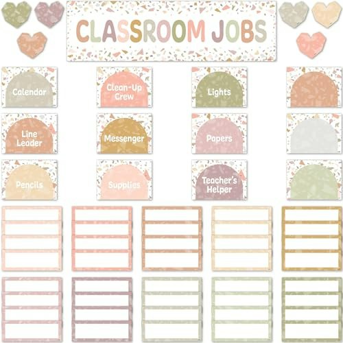 Teacher Created Resources Terrazzo Tones Classroom Jobs Mini Bulletin Board: $13.03