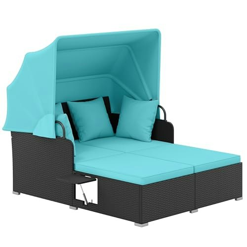 Tangkula Rattan Patio Daybed with Retractable Canopy: $259.99 Tangkula Rattan Patio Daybed with Retractable Canopy: $259.99