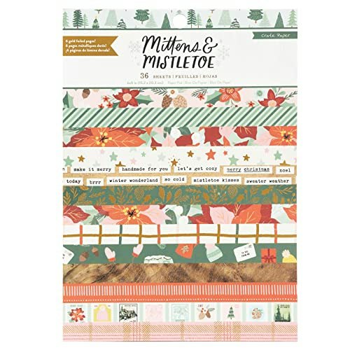 Crate Paper Mittens & Mistletoe 6x8-Inch 36-Sheet Scrapbook Paper Pad: $9.99
