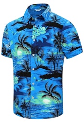 SheLucki Men's Hawaiian Button-Down Shirt for $8 + free shipping w/ Prime