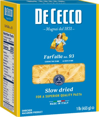 De Cecco Farfalle No. 93 16-oz. Pasta for $1.71 w/ Sub & Save + free shipping w/ Prime
