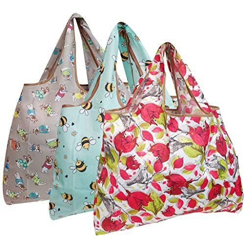 Allydrew Large Foldable Nylon Reusable Grocery Bag 3-Pack: $19.99