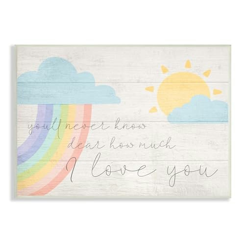 Stupell Industries Love You with Rainbow & Clouds Wall Plaque Art: $14.01 Stupell Industries Love You with Rainbow & Clouds Wall Plaque Art: $14.01
