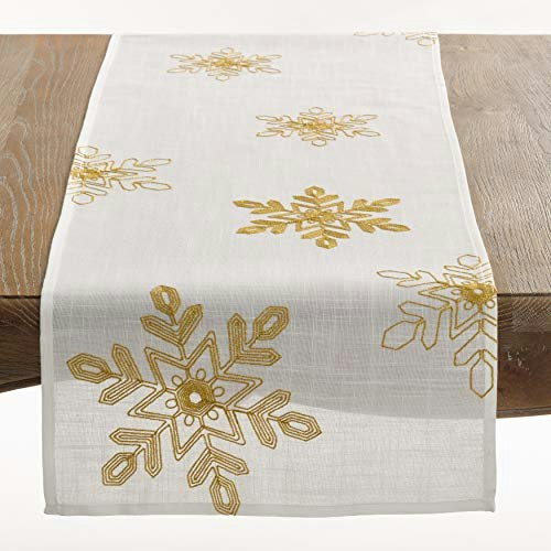 Saro Lifestyle 16" x 54" Embroidered Snowflake Christmas Table Runner: $11.69 Saro Lifestyle 16" x 54" Embroidered Snowflake Christmas Table Runner: $11.69