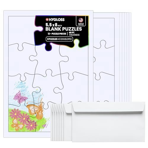 Hygloss 12-Piece Blank Jigsaw Puzzles 8-Pack: $8.16 Hygloss 12-Piece Blank Jigsaw Puzzles 8-Pack: $8.16