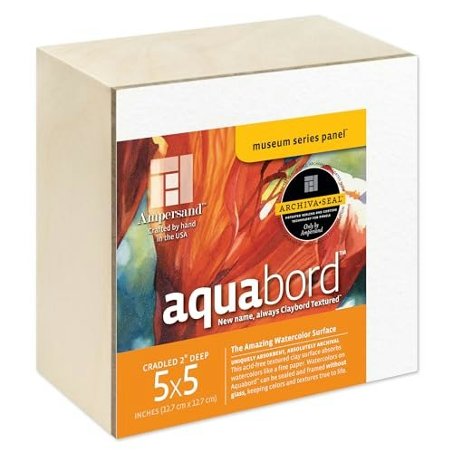 Ampersand 5x5-Inch 2-Inch Cradled Aquabord Watercolor and Gouache Panel: $14.40 Ampersand 5x5-Inch 2-Inch Cradled Aquabord Watercolor and Gouache Panel: $14.40