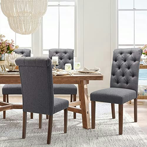 Colamy Button Tufted Upholstered Dining Chairs 4-Pack: $240 Colamy Button Tufted Upholstered Dining Chairs 4-Pack: $240