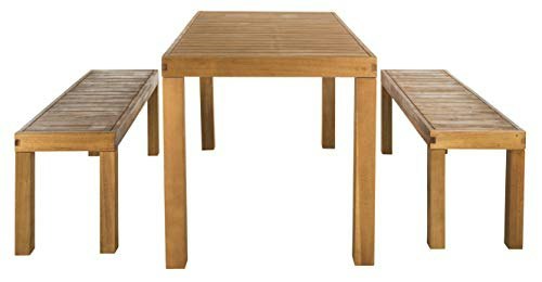 Safavieh Dario 3-Piece Wood Patio Dining Set: $434.29