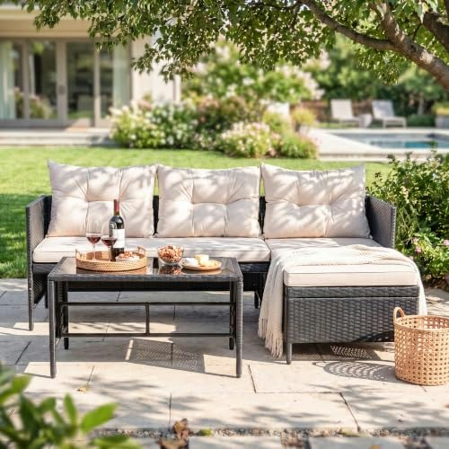Greesum 3-Piece Outdoor Wicker Sectional Sofa: $179.99 Greesum 3-Piece Outdoor Wicker Sectional Sofa: $179.99