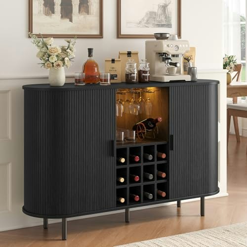 Lefurture 55-inch Fluted LED Wine Bar Cabinet: $215.99 Lefurture 55-inch Fluted LED Wine Bar Cabinet: $215.99